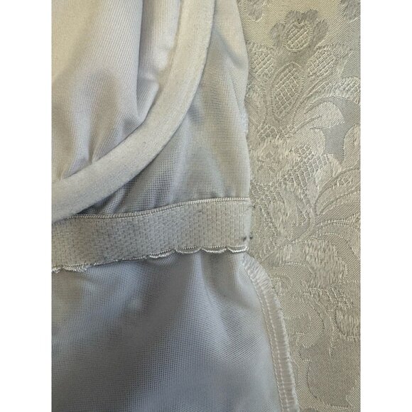 Lands End Tankini Swimsuit Top Size 10 Blue White Floral Stay Put Lined Modest - Picture 8 of 11